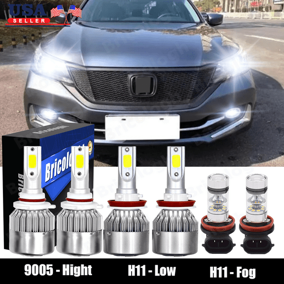 6x LED Headlight High&Low Beam   Fog Light For Honda Accord 2013 2014 2015