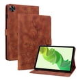 thumbnail image 2 of FJLBDE Case for Oppo Realme Pad 2 11.5 inch 2023, Embossed Flower PU Leather Flip Wallet Folio Stand Cover, Brown, 2 of 7
