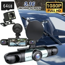 360° View 4 Channel 1080P HD Car Dash Cam Front and Rear Inside Left Right 64GB