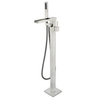 Lexora LDF02041FSBNL 9.8 in. Single Freestanding Bathtub Faucet With Hand Shower, Brushed Nickel