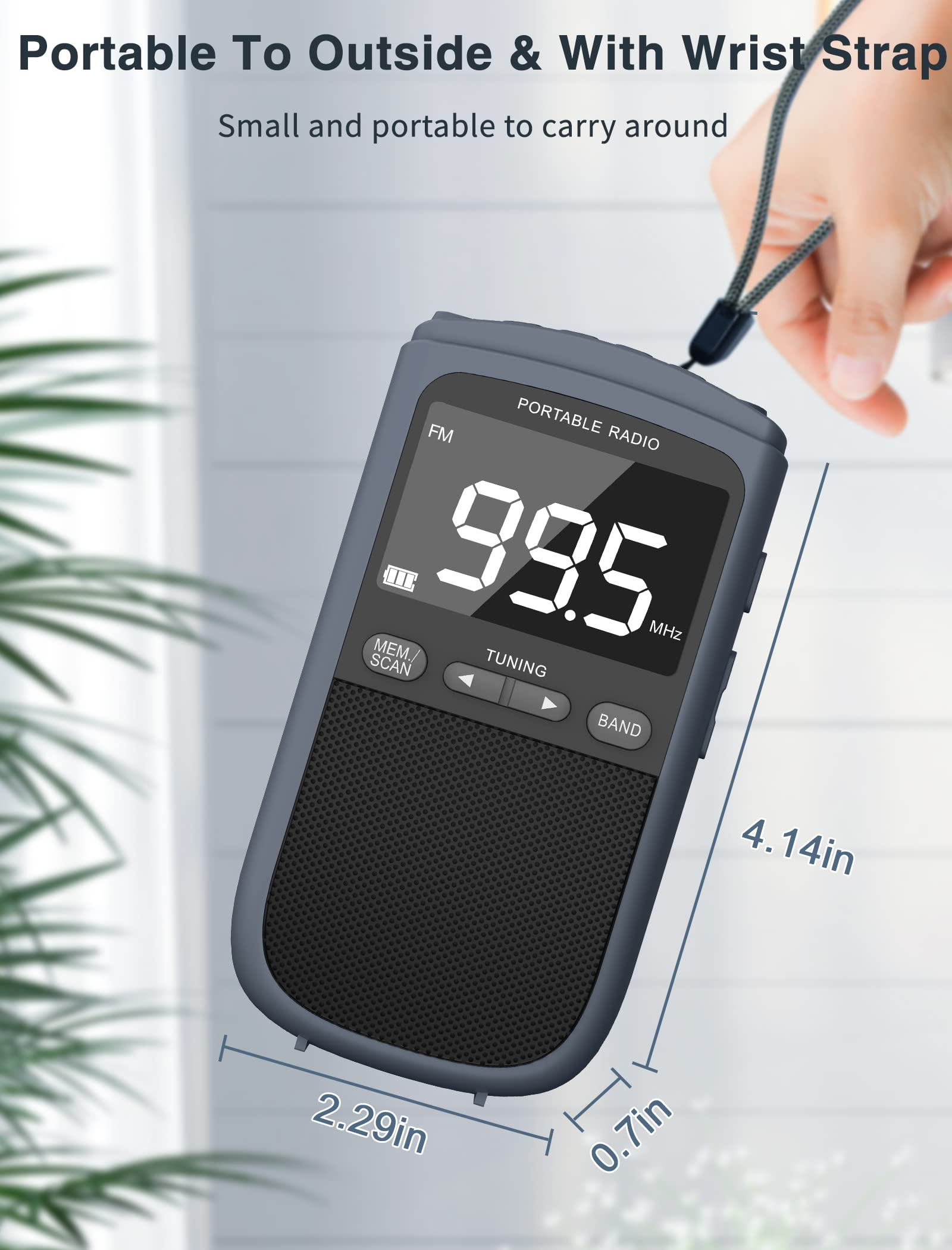 Jazmm AM FM Portable Transistor Radio with Digital Tuning photo 7