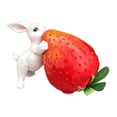 thumbnail image 6 of koolsoo Strawberry Bunny Sculpture Garden Statue Housewarmings Gift Novelty Resin Animal Figurine Backyard Decoration for Yard Office white, 6 of 8