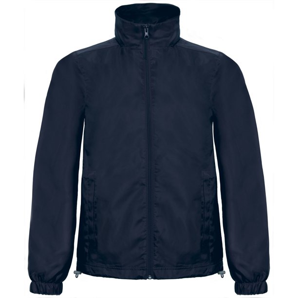 B&C - Chaqueta impermeable y cortavientos con capucha modelo (Azul marino)