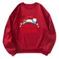 thumbnail image 1 of Bmisegm Lettre de Noël Joyeux Noël Mode Col Rond Pull pour Femmes Chemise à Manches Longues Pull Imprimé Chandails en Molleton Décontractés pour Femmes Rouge m, 1 of 3
