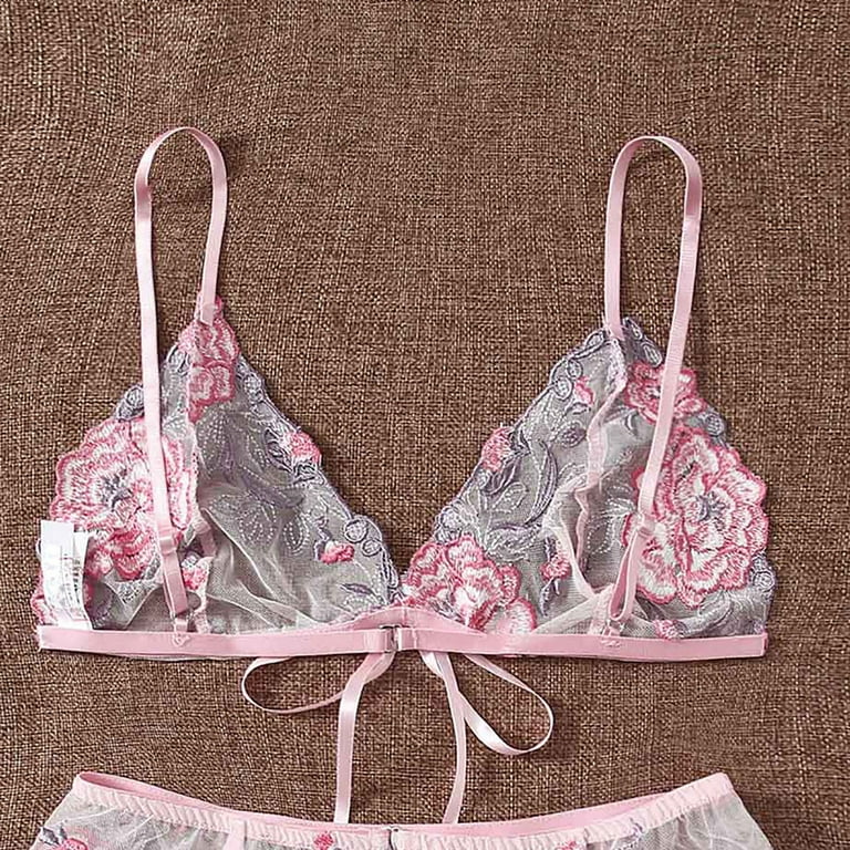 Fengqque 3Pcs Sexy Women's Pajamas Split Sexy Suit Underwear Sleepwear Set  Lace Nightwear - Walmart.com