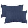 thumbnail image 2 of REGALWOVEN Short Plush Decorative Throw Pillow Covers Set of 2 for Living Room Dark Blue 12" x 20", 2 of 5