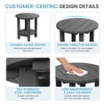 thumbnail image 5 of FUNDAZE 2-Tier Round HDPE Patio Side Table, End Tables For Living Room, Waterproof Indoor & Outdoor Small Table for Poolside, Garden, Gray, 5 of 10