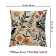 thumbnail image 4 of Embroidered Throw Pillow Covers  Vintage Birds with Orange Flowers Farmhouse Pillow Cushion Cases Decorative Pillowcases Home Decor Square Floral Pillow Case, 4 of 7