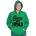 thumbnail image 4 of Guac World Guacamole Avocado Foodie Zip Up Hoodie Men's Women's Brisco Brands 2X, 4 of 6