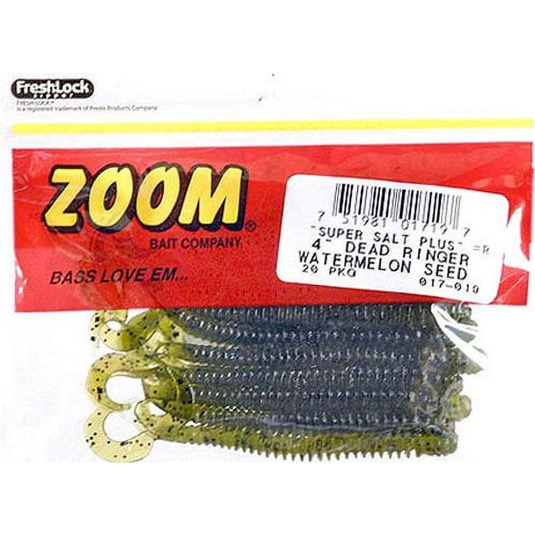 Zoom Dead Ringer Ring Worm Fishing Bait, Watermelon Seed, 4”, 20-pack, Soft  Baits