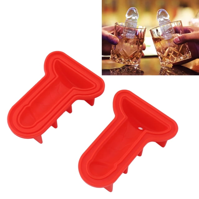 Cubo De Hielo En Forma De Genitales Para Hombre, Bandeja De Pastel De Pene Sexy, Resistente Y Fácil De Demodar, Roja, Para Cóctel