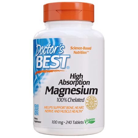 Doctor's Best High Absorption Magnesium Tablets, 100 Mg, 240 (Best Time Of Day To Take Magnesium Supplement)