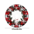 thumbnail image 2 of Christmas Tree Skirt 60 inch, Red Plush Snowman Snowflakes Christmas Tree Skirt, Farmhouse Xmas Tree Skirt Ornaments for Christmas Tree,, 2 of 5