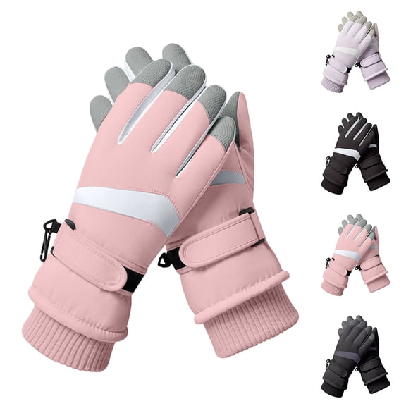 Women's Winter Thermal Ski Gloves Windproof Touchscreen with Soft Lining for Skiing and Cycling