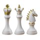 thumbnail image 2 of 3 piezas de escultura de ajedrez internacional con caballero para mesa de casa blanco, 2 of 9