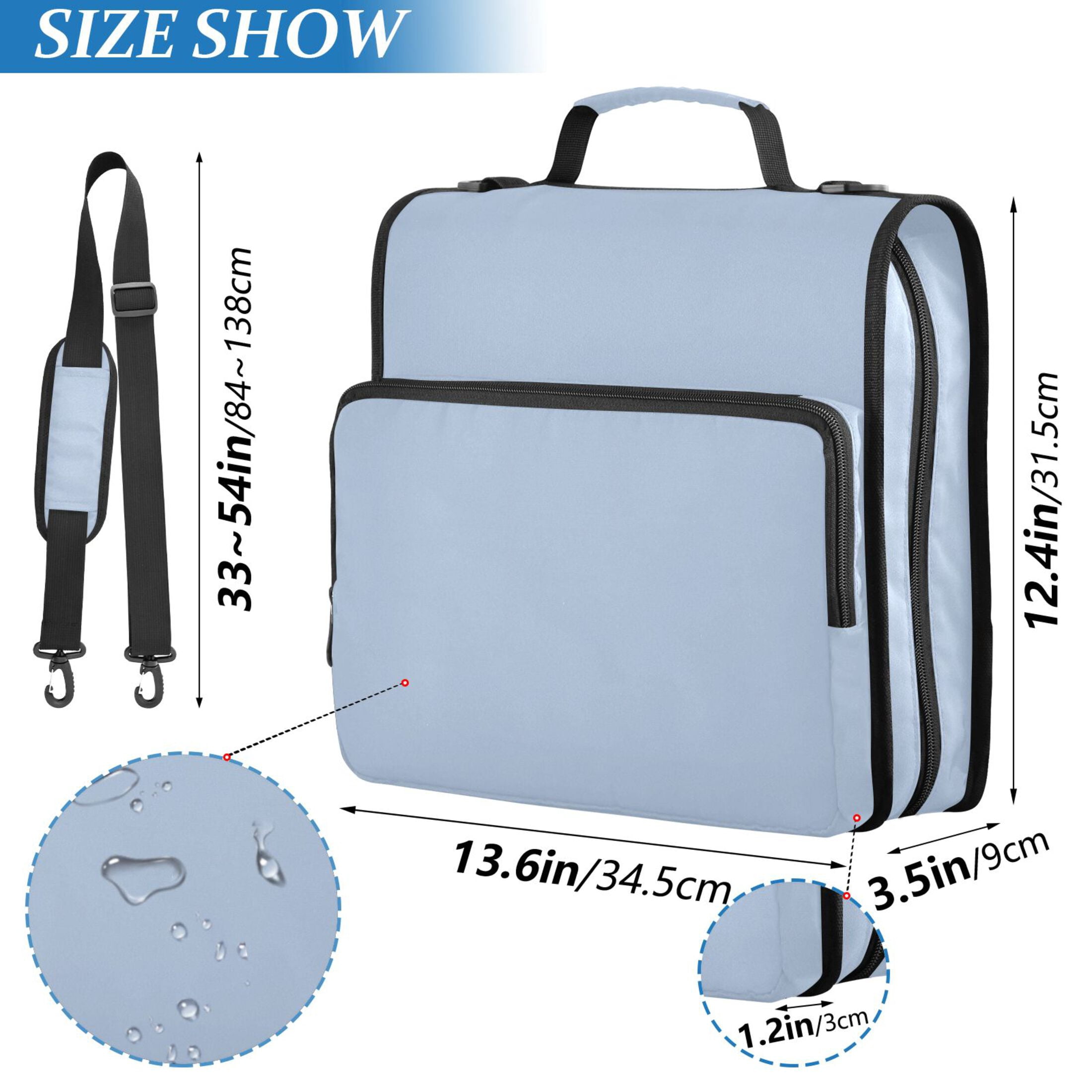 ALAZA Zipper Binder Lake Blue 3 Ring Trapper Keeper File Folder Organizer Bag