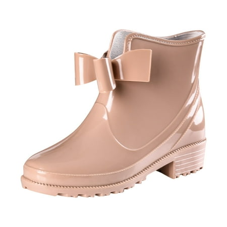 

ZIZOCWA Tennis Mujer Patterned Boots Women Rain Shoes Waterproof Shoes Comfortable Light Ankle Rain Boots Frosted Outdoor Rain Boots Female Water Boots