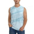 thumbnail image 2 of Goofa Light Blue Marble Printed Men's Sleeveless T-Shirt - Athletic Gym Workout Tank Top for Men - Moisture-Wicking, UPF 30+ Quick-Dry Muscle Tee-3X-Large, 2 of 8