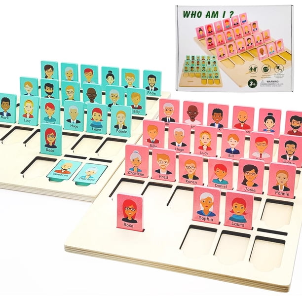 Tablero de madera Guess Game Who Am I Toy Guessing para niños mayores de 3 años
