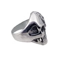 thumbnail image 3 of Seven Seas Pirates Flaming Skull Steel Black Enameled Ring, 3 of 3