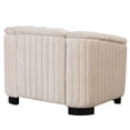 thumbnail image 4 of Accent Chair, Modern Velvet Single Sofa Chair with Button Tufted Backrest and Armrest, Upholstered Living Room Chair with Thick Removable Seat Cushion and Solid Wood Legs, Beige, 4 of 7