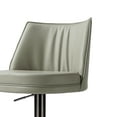 thumbnail image 3 of Gala Light Grey Vegan Leather on Black Adjustable Stool, 3 of 5