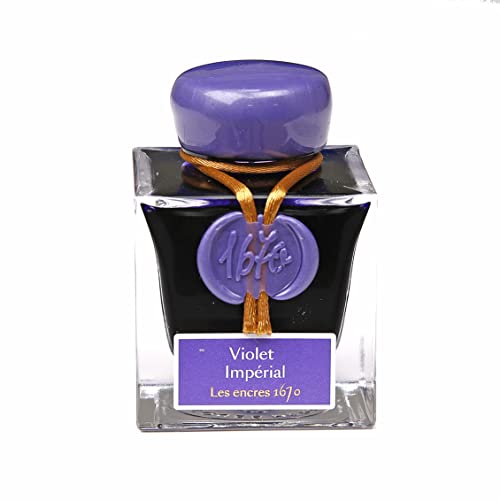 Jack Herbin Anniversary Ink 1670 50ml [Gold Particles] Violet Imperial HERBIN hbj15076 for Fountain Pen/Glass Pen/Dip Pen