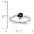 thumbnail image 2 of Solid 925 Sterling Silver Sapphire Blue September Gemstone and Diamond Engagement Ring Size 7 (.01 cttw.), 2 of 3