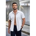 thumbnail image 5 of COOFANDY Mens Wrinkle Free Button Down Shirts Short Sleeve Untucked Shirts Casual Summer Shirt, 5 of 8