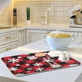 thumbnail image 6 of Merry Christmas Dish Drying Mat 18x24 inch Snowflakes Buffalo Check Plaid Drying Pad Xmas New Year Dish Drainer Mat Protector for Kitchen Countertops Counter, 6 of 8