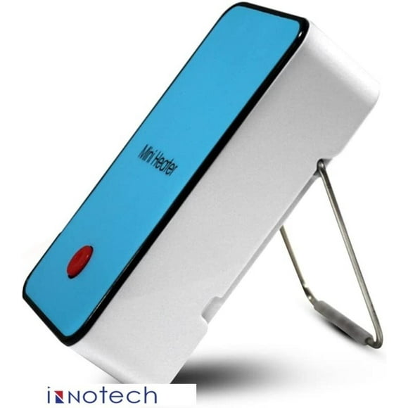 Innotech SC Calentador Espacial de Seguridad Que Ahorra Energía: mini Calentador Eléctrico Portátil Compacto para Oficina, Habitación O Escritorio. Ofrece Calor Rápido, Rendimiento Silencioso y Uso Eficiente de Energía: Azul