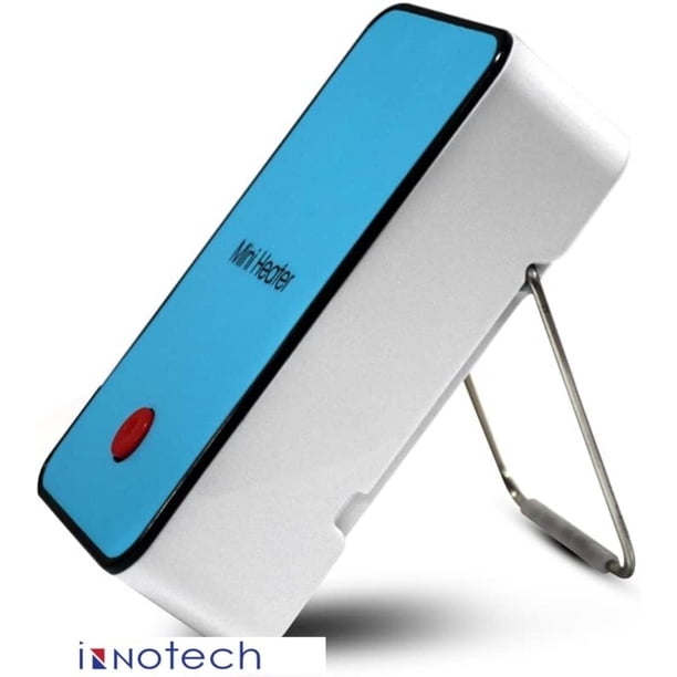Innotech SC Calentador Espacial de Seguridad Que Ahorra Energía: mini Calentador Eléctrico Portátil Compacto para Oficina, Habitación O Escritorio. Ofrece Calor Rápido, Rendimiento Silencioso y Uso Eficiente de Energía: Azul