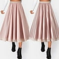 thumbnail image 2 of adviicd Maxi Skirts for Women Long Length Women's Chiffon Elastic High Waist Pleated A-Line Flared Maxi Skirts (Pink,One Size), 2 of 8