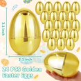 thumbnail image 2 of Huevos de Pascua Amenon, 24 unidades, 8 cm, de plástico dorado, rellenables, 2 of 9