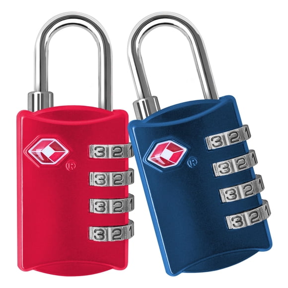 Desired Tools Candados TSA para equipaje Candado de acero duradero de 2 piezas Sin llave Candado de combinación de 4 dígitos fácil de leer para mochilas Maletas de viaje Caja de herramientas Archivado