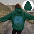 thumbnail image 2 of felwors Oversized Puff Graphic Hoodies for Teens & Young Adults - Trendy Cute Preppy Y2K Long Sleeve Sweatshirts with Pockets(Dark Green, XXL), 2 of 7