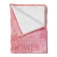 thumbnail image 2 of Bridal Shower Soft Flannel Fleece Throw Blanket, Bride Invitation Grunge Abstract Backdrop Floral Design Print, Cozy Plush for Indoor and Outdoor Use, 60" x 80", Pale Pink and Salmon, by Ambesonne, 2 of 5