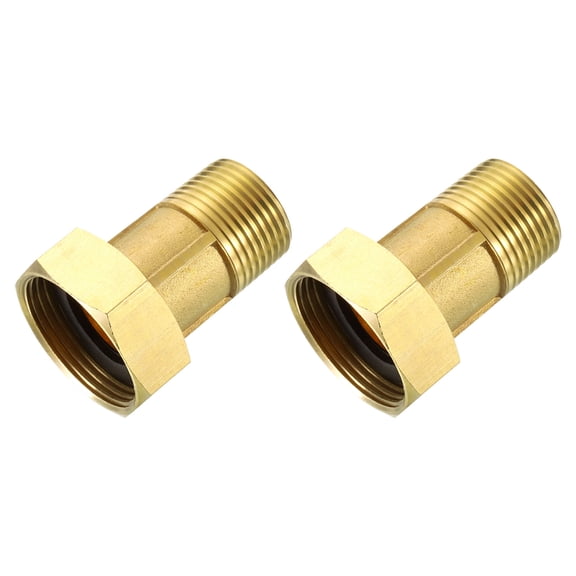 2Pcs Brass Water Meter Tube Pipe Fittings, G1" Male x G1-1/4" Female Thread