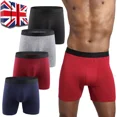 thumbnail image 2 of Men Long Leg Boxer Cotton Soft Underwear Briefs Trunks Breathable Open Fly Pouch, 2 of 3