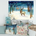 thumbnail image 2 of Designart ' Deers With Winter Landscape ' Traditional Canvas Wall Art Print, 2 of 4