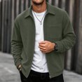 thumbnail image 2 of Rvwovn Men's Ribbed Trucker Jacket Full Zip Lapel Collar Corduroy Fall Outerwear for Daily Wear, 2 of 6