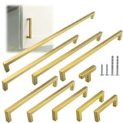 Modket M1603 Modern Euro Square Cabinet Handle 304 Stainless Steel 2" Knob, Brushed Satin Brass Gold, 1-Pack