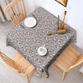 thumbnail image 2 of Gray Christmas Santa Pattern Square Tablecloth,Waterproof Square Table Cover,Wipeable Spillproof Washable Table Cover for Home Kitchen Party Decor 60"x60"(152x152cm), 2 of 6