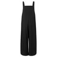 thumbnail image 2 of Aayomet Bodysuit For Women Jumpsuit Women Summer Sleeveless Cotton Linen Black Bib Overalls Baggy Capri Jumpsuits With Pockets,Black M, 2 of 5