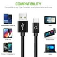 thumbnail image 6 of Cellet USB Cable Compatible with TCL 50 XL 5G - Extra Long Rugged Nylon Braided Fast Charging and Data Sync USB-C to USB-A (Type-C to Type-A) Cable - (10 Feet) - Black, 6 of 8