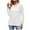 White, variant on WREESH Womens Fashion Tunic Tops Loose Casual Solid Color Long Sleeve Round-Neck Blouses & Shirts Pullover Hot Pink
