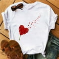 thumbnail image 2 of Edvintorg Valentine's Day Women's Short Sleeve Shirts Graphic Print Tees Casual Round Neck T Shirts, 2 of 5