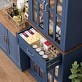 thumbnail image 7 of Homfa 71'' Kitchen Pantry with Adjustable Shelves & Drawer, Freestanding Storage Cabinet with 4 Glass Door for Living Room, Blue, 7 of 7