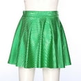 thumbnail image 7 of YONGHS Women Sequin Mini Pleated Skirt Elastic Waist A-line Hip Hop Jazz Dance Skort Skirt Green L, 7 of 7