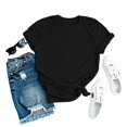 thumbnail image 4 of Garbnen Women's Short Sleeve Shirts Casual Crew Neck Tshirts for Women Basic Solid Color Lightweight Trendy Tunics Tops for Women Black XXL, 4 of 5